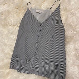 ✨ LOFT Striped V-Neck Trapeze Camisole with Buttons Size S